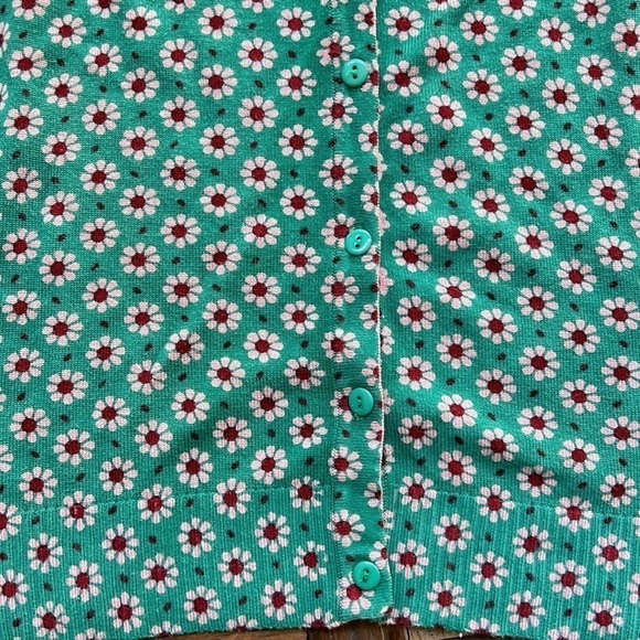 Miss Jolie London Green Daisy Cardigan - Picture 3 of 7